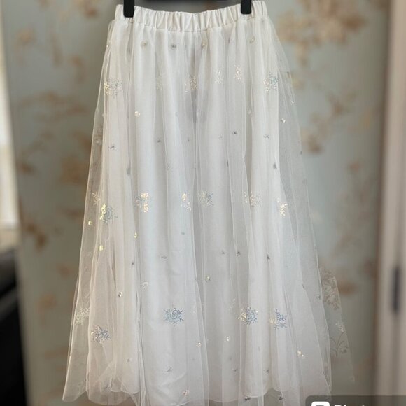 Elestory Womens Long Skirt Size S Sequin Princesscore Fairycore Romantic Angelic - Picture 3 of 6